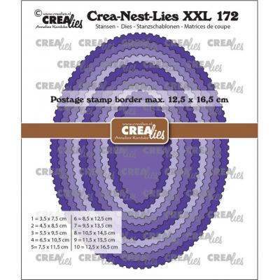 Crealies Cutting Dies - Ovals With Postage Stamp Border